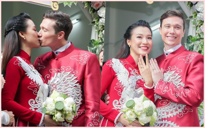 Vợ chồng Hoàng Oanh ngọt ngào 'khóa môi', khoe nhẫn chính thức 'về chung một nhà' Ảnh 2