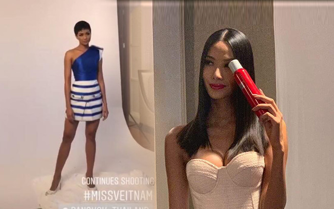 Quay quảng cáo ở Miss Universe, Hoàng Thùy - H'Hen Niê đối lập: Người vòng 1 nóng bỏng, người chân dài ngút ngàn Ảnh 2