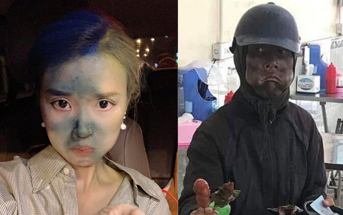 Sau Chi Dân, hotgirl Midu tiếp tục gây tranh cãi khi đăng ảnh so sánh mình với đối tượng ăn xin mặt đen Ảnh 2