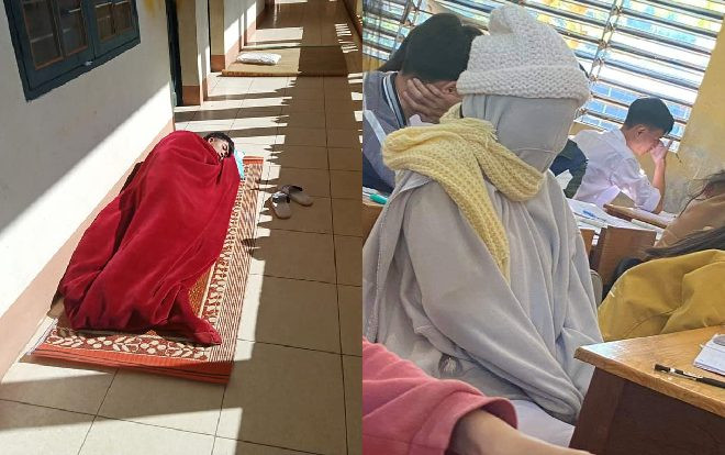 Đi học vào mùa đông và muôn kiểu ứng biến của các cô cậu học sinh Ảnh 2
