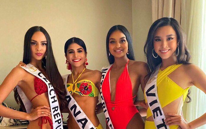 Á hậu Thúy An diện bikini lấn át dàn đối thủ để lộ mỡ thừa, hình xăm ở Miss Intercontinental Ảnh 2