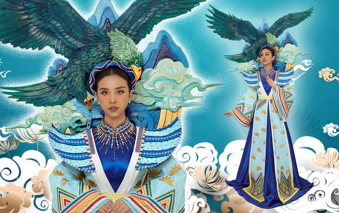 Thúy An mang trang phục dân tộc Đại bàng cắp công chúa 'siêu đẹp' dự thi Hoa hậu Liên lục địa 2019 Ảnh 2