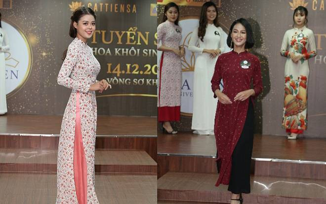 Dàn thí sinh Đại học Hoa Sen khoe nét thanh lịch với trang phục áo dài tại sơ khảo Miss University NHG 2020 Ảnh 2