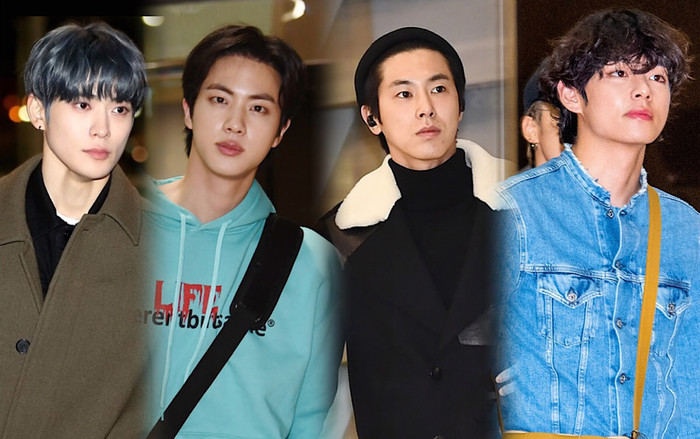 Sân bay: DBSK và EXO kiệt sức,V - Jin (BTS) và Jaehyun (NCT) đẹp đến ngộp thở Ảnh 2