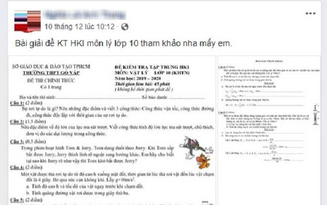 Nghi vấn Trưởng bộ môn đăng đề, đáp án lên Facebook trước giờ thi của học sinh Ảnh 2