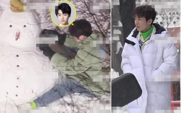 Vương Tuấn Khải điển trai, tràn đầy khí tức tuổi trẻ khi chơi đùa nặn người tuyết giữa trời đông Ảnh 2
