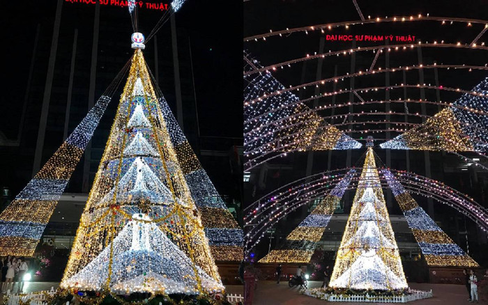 Sinh viên ĐH Sư phạm Kỹ thuật TP.HCM tha hồ 'sống ảo' với cây thông Noel cực hoành tráng tại khuôn viên trường Ảnh 2