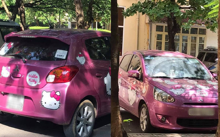 Nữ giảng viên ĐH Khoa học Tự nhiên đi xe ô tô màu hồng, dán hình mèo hello kitty khiến sinh viên phát cuồng Ảnh 2