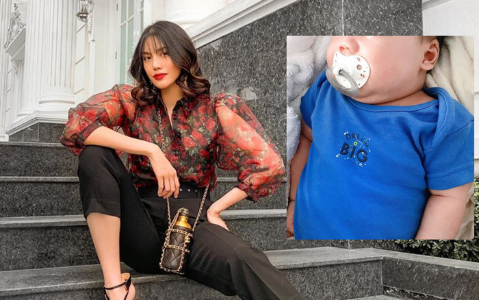 Quý tử nhà Lan Khuê ngày càng bụ bẫm đặc biệt là đôi gò má phúng phính khiến ai cũng phải xuýt xoa Ảnh 2