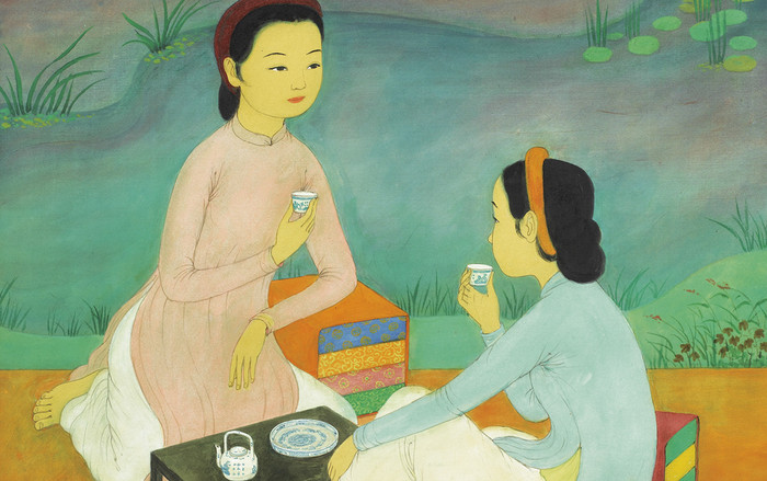 Bức họa 2 thiếu nữ mặc áo dài 'cà khịa' nhau gây sốt MXH và nguồn gốc không phải ai cũng biết Ảnh 2