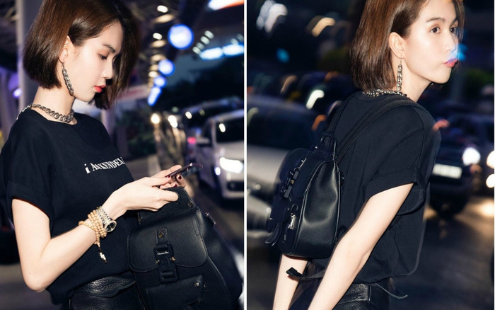 Dạo bước xuống phố cùng Ngọc Trinh: Thính bay khó cưỡng trong sắc đen cá tính Ảnh 2