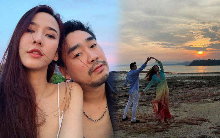 'Nữ hoàng giải trí' Aum Patchrapa và bạn trai ngọt ngào bên nhau, nắm tay và nhảy múa trên biển lãng mạn Ảnh 2