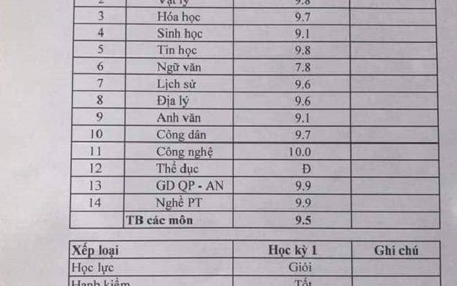 Nữ sinh trường THPT Nguyễn Khuyến 'gây sốt' với bảng điểm tổng kết học kỳ toàn điểm 9, 10 Ảnh 2