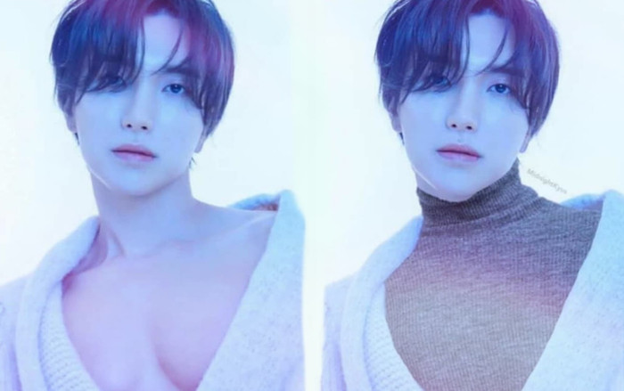 Ảnh quảng bá hờ hững ngực trần của Leeteuk (Super Junior) bất ngờ được fan 'mặc áo' vì lý do không ngờ Ảnh 2