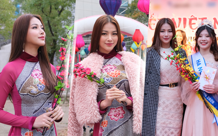 Phương Khánh diện áo dài đẹp thanh thoát, rạng rỡ làm giám khảo chấm thi nhan sắc tại Nhật Bản Ảnh 2