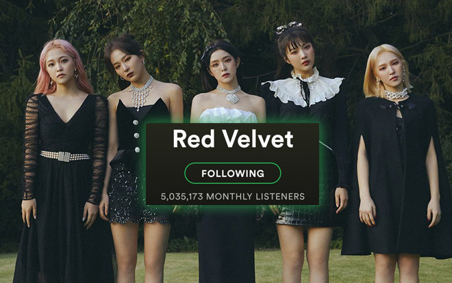 Red Velvet trở thành nhóm nhạc Kpop thứ 3 đạt 5 triệu lượt nghe hàng tháng trên nền tảng âm nhạc quốc tế Ảnh 2