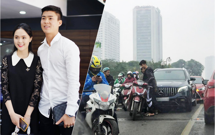 Mercedes-Benz tiền tỷ của Duy Mạnh và Quỳnh Anh va quệt với xe máy trên cầu Ảnh 2