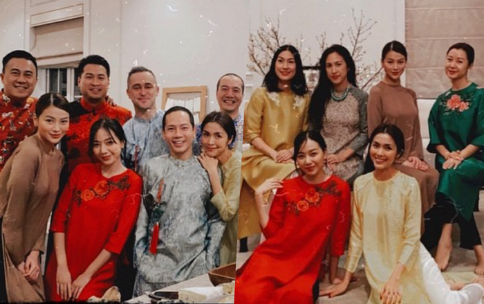 Tăng Thanh Hà - Phương Khánh diện áo dài, vui 'hết nấc' trong tiệc tất niên cùng hội bạn Ảnh 2