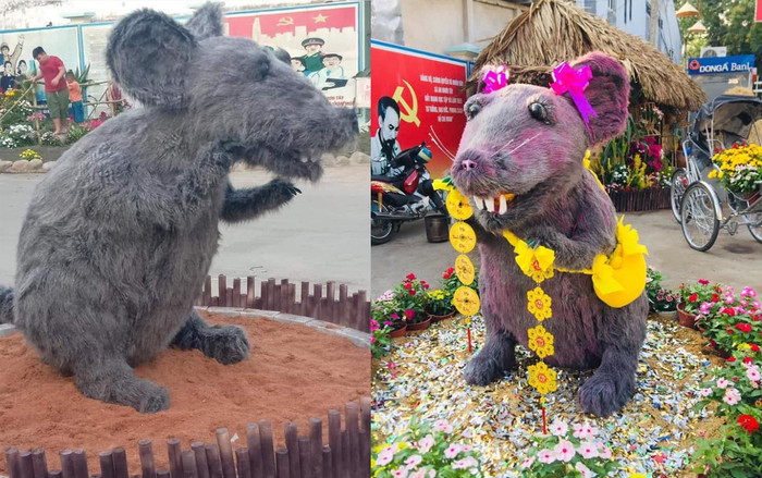 Dân mạng 'choáng váng' khi ngắm linh vật chuột được trang điểm lòe loẹt kinh dị Ảnh 2