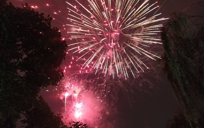 Mãn nhãn màn pháo hoa đẹp lung linh trên bầu trời Hà Nội đón năm mới Canh Tý Ảnh 2