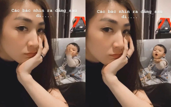 Á hậu Tú Anh khoe khoảnh khắc con trai hôn gió mẹ cực đáng yêu Ảnh 2