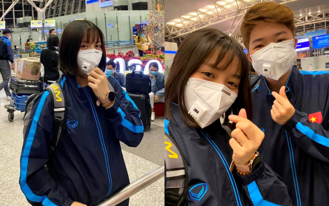 Hoàng Thị Loan và tuyển nữ Việt Nam đeo khẩu trang phòng ngừa virus Corona Ảnh 2