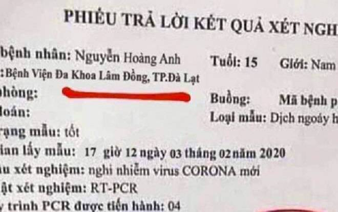 Phát hiện một học sinh lớp 11 ở Lâm Đồng làm giả phiếu xét nghiệm dương tính với virus corona Ảnh 2