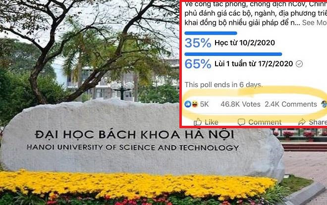 ĐH Bách Khoa Hà Nội tổ chức tham dò ý kiến Sinh viên về việc dời lịch học thêm 1 tuần ngừa virus Corona Ảnh 2