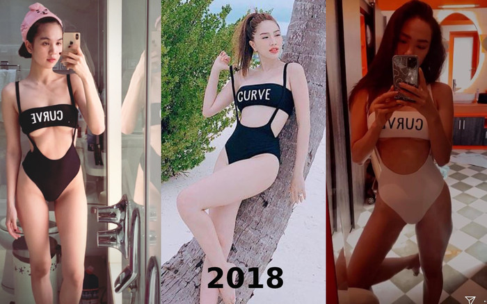 Diện áo tắm lộ chân ngực, không ngờ Ngọc Trinh đụng rát mặt bộ đồ Bảo Thy mặc 2 năm trước Ảnh 2