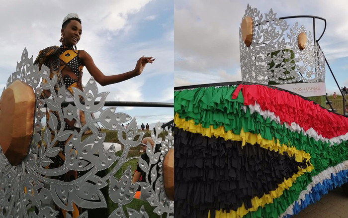 Miss Universe 2019 gây sốt khi mặc sành điệu trên cỗ xe hộ tống lấy cảm hứng từ trang phục dân tộc và vương miện triệu đô Ảnh 2