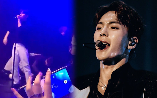 Shownu (Monsta X) ngã trên sân khấu và màn xử lý chuyên nghiệp của Minhyuk - Hyungwon Ảnh 2