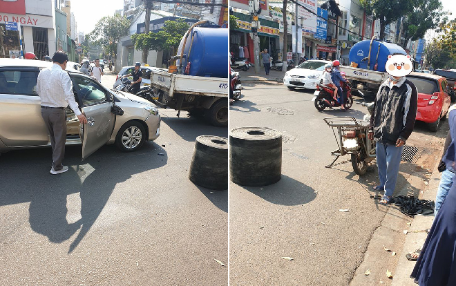 Bị xe máy đâm móp đầu xe, thế nhưng cặp vợ chồng lại có ‘hành động lạ’ Ảnh 2