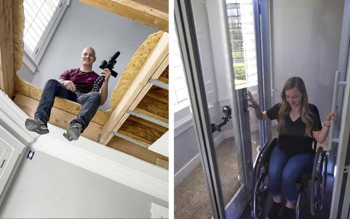 YouTuber khiến hàng triệu người xúc động khi chế tạo xe lăn, thang máy cho người vợ tật nguyền Ảnh 2