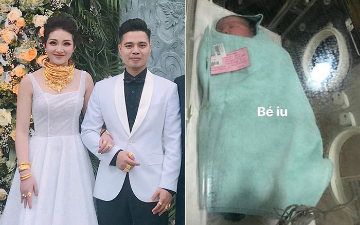 'Cô dâu 200 cây vàng' vừa sinh con đầu lòng, chân dung 'em bé vàng của năm' cũng được hé lộ Ảnh 2