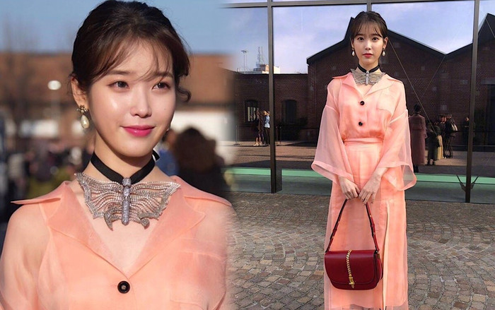 IU mặc đồ sến súa, trông già nua như 'nấm lùn mét rưỡi' tại 'Tuần lễ thời trang Milan 2020' Ảnh 2