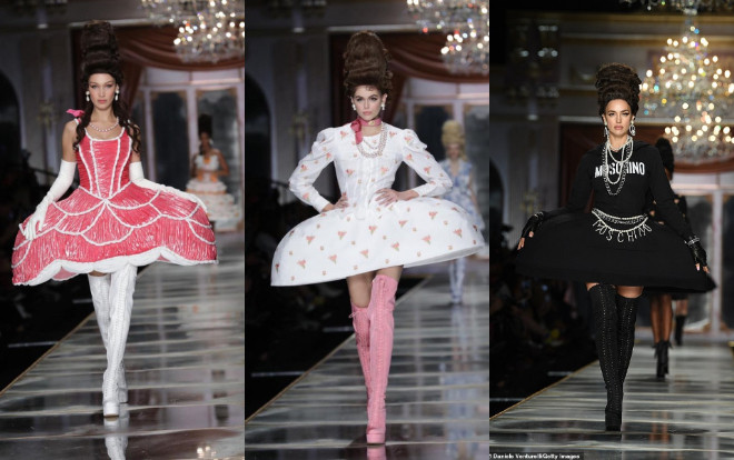 Bella Hadid, Kaia Gerber, Irina Shayk bới tóc tổ ong 'uyển chuyển' trong show Moschino Ảnh 2