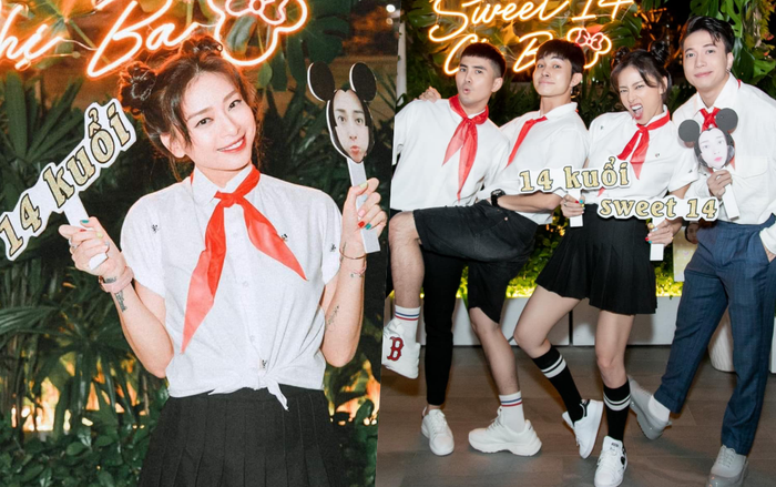 Diện đồ học sinh 'quẩy' sinh nhật Ngô Thanh Vân, Jun Phạm - Xuân Lan bị cô lao công nhắc nhở 'về lo học đi' Ảnh 2