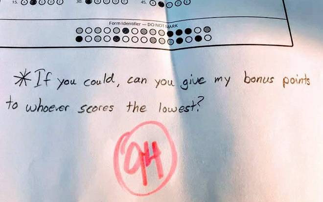 Nam sinh với lời nhắn bất ngờ cuối bài thi khiến tất cả đều ngỡ ngàng Ảnh 2