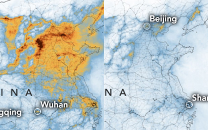 Cách ly chống dịch hai tháng, Trung Quốc thoát nạn ô nhiễm trên diện rộng qua ảnh NASA Ảnh 2