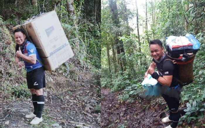 Thầy giáo trường làng miệt mài băng rừng suốt 8 tiếng, cõng tủ lạnh về cho học sinh Ảnh 2