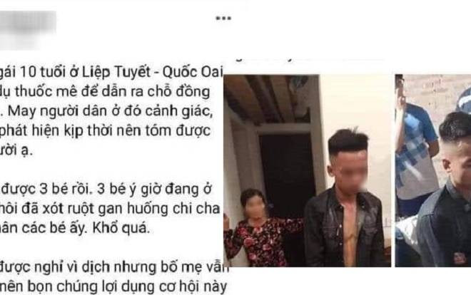Thông tin bé gái 10 tuổi ở Quốc Oai bị chuốc thuốc mê và bắt cóc xuất hiện trên MXH là không chính xác Ảnh 2