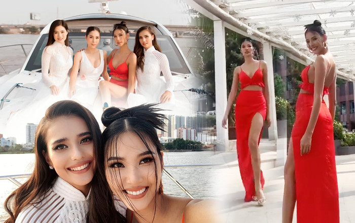 Hoàng Thùy gợi cảm bên cạnh Hoa hậu Siêu quốc gia duyên dáng, tái hiện 'bamboo walk' gây thương nhớ Ảnh 2