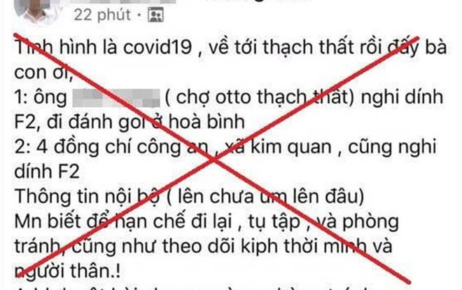Đăng tin sai sự thật 'COVID-19 về tới Thạch Thất', thanh niên bị xử phạt 12,5 triệu đồng Ảnh 2