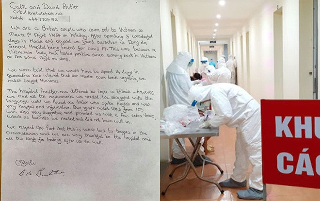 Vợ chồng du khách Anh viết thư bày tỏ sự biết ơn các y bác sĩ sau 14 ngày cách ly ở Việt Nam Ảnh 2