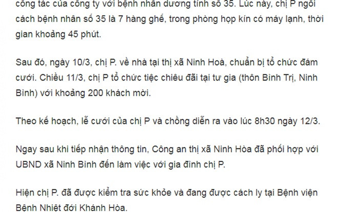 Cải chính: Cô dâu bị cách ly trong ngày cưới ở Khánh Hòa Ảnh 2