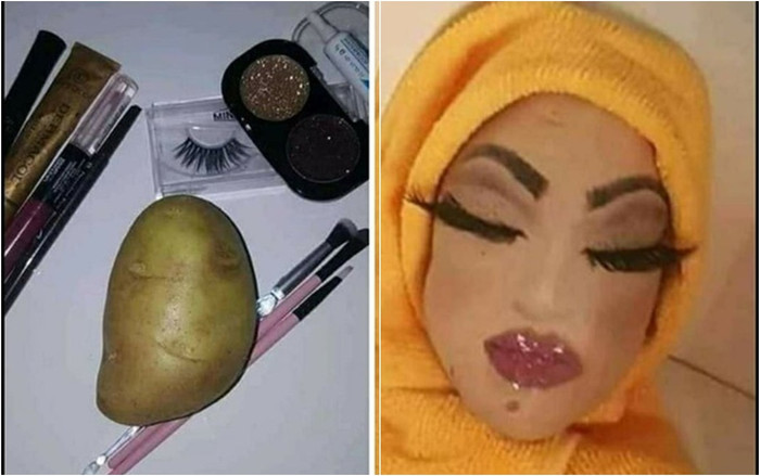 'Lột xác' củ khoai tây xấu xí thành 'cô gái' xinh đẹp bằng cách trang điểm, dân mạng 'ngã ngửa' thán phục! Ảnh 2