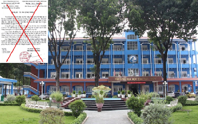 Làm giả văn bản cho nghỉ học, hai sinh viên ĐH Thủ Dầu Một bị cơ quan chức năng mời làm việc Ảnh 2