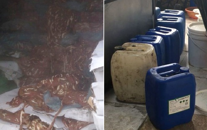 Phát hiện kho chứa 50 tấn nội tạng hôi thối cùng nhiều thùng hóa chất không rõ nguồn gốc Ảnh 2