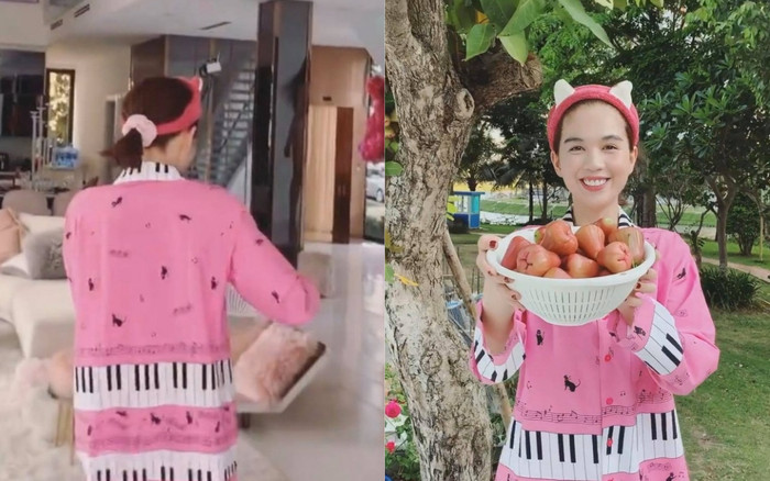 Trái ngược trên thảm đỏ, Ngọc Trinh có cả BST pijama mặc nhà đáng yêu siêu cấp Ảnh 2