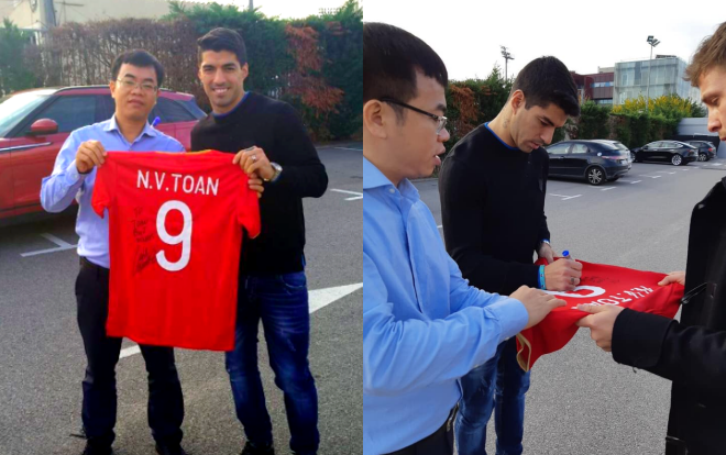 Văn Toàn vui mừng khoe quà đặc biệt từ Luiz Suarez Ảnh 2